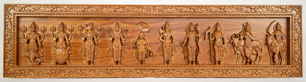The Ten Incarnations of Lord Vishnu - The Grand Panel of Dasavataram