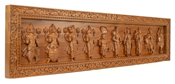 The Ten Incarnations of Lord Vishnu - The Grand Panel of Dasavataram