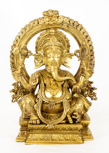 Brass Kirtimukha Ganesh 18"