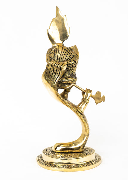 Abstract Flute Krishna 13" Brass Statue