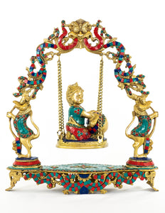 Baby Krishna on a Swing