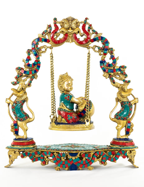 Baby Krishna on a Swing