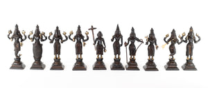 Dasavataram Set - The Ten Incarnations of Lord Vishnu (Black Finish)