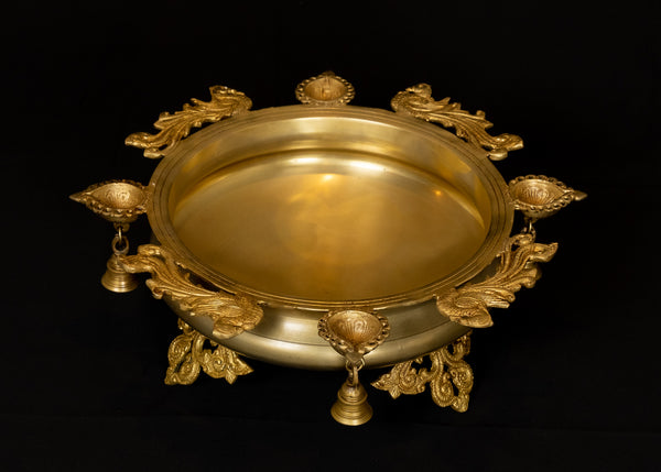 Mayur Urli with Lamps and Bells