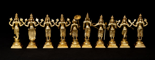 Dasavataram Set - The Ten Incarnations of Lord Vishnu (Yellow)