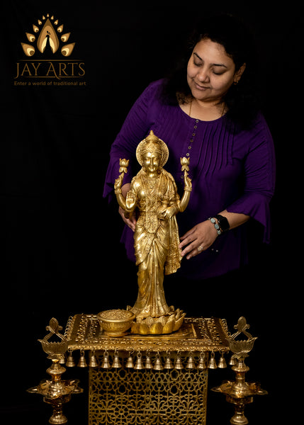 Goddess Mahalakshmi Standing on a Lotus