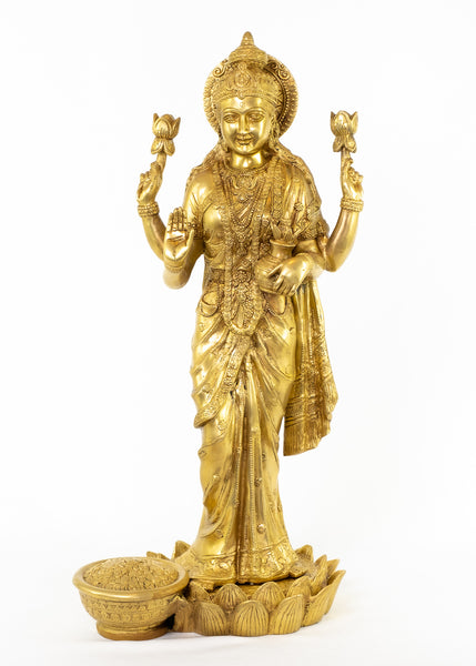 Goddess Mahalakshmi Standing on a Lotus