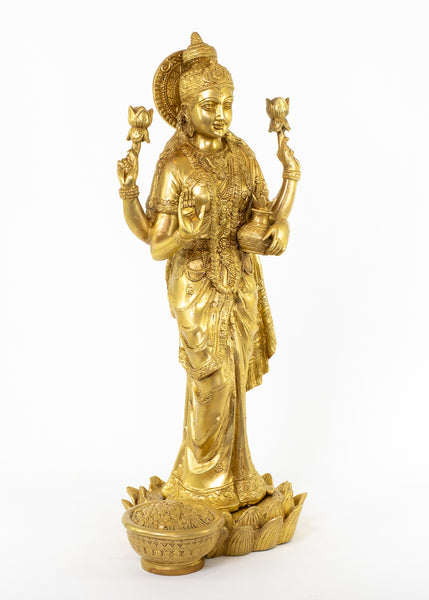 Goddess Mahalakshmi Standing on a Lotus