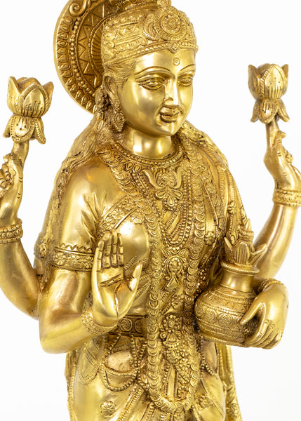 Goddess Mahalakshmi Standing on a Lotus