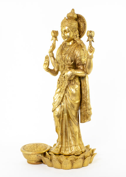 Goddess Mahalakshmi Standing on a Lotus