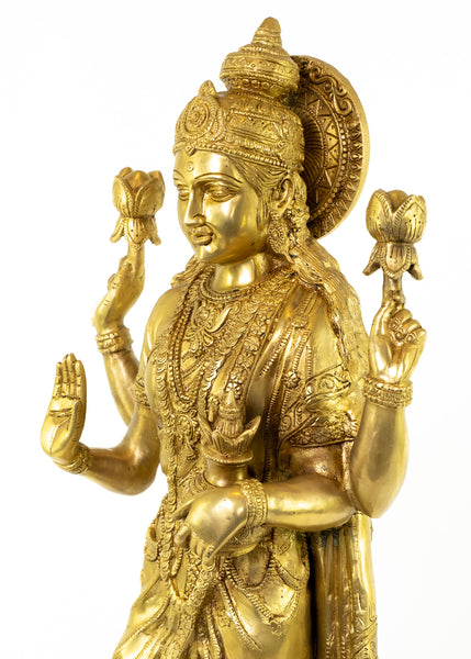 Goddess Mahalakshmi Standing on a Lotus