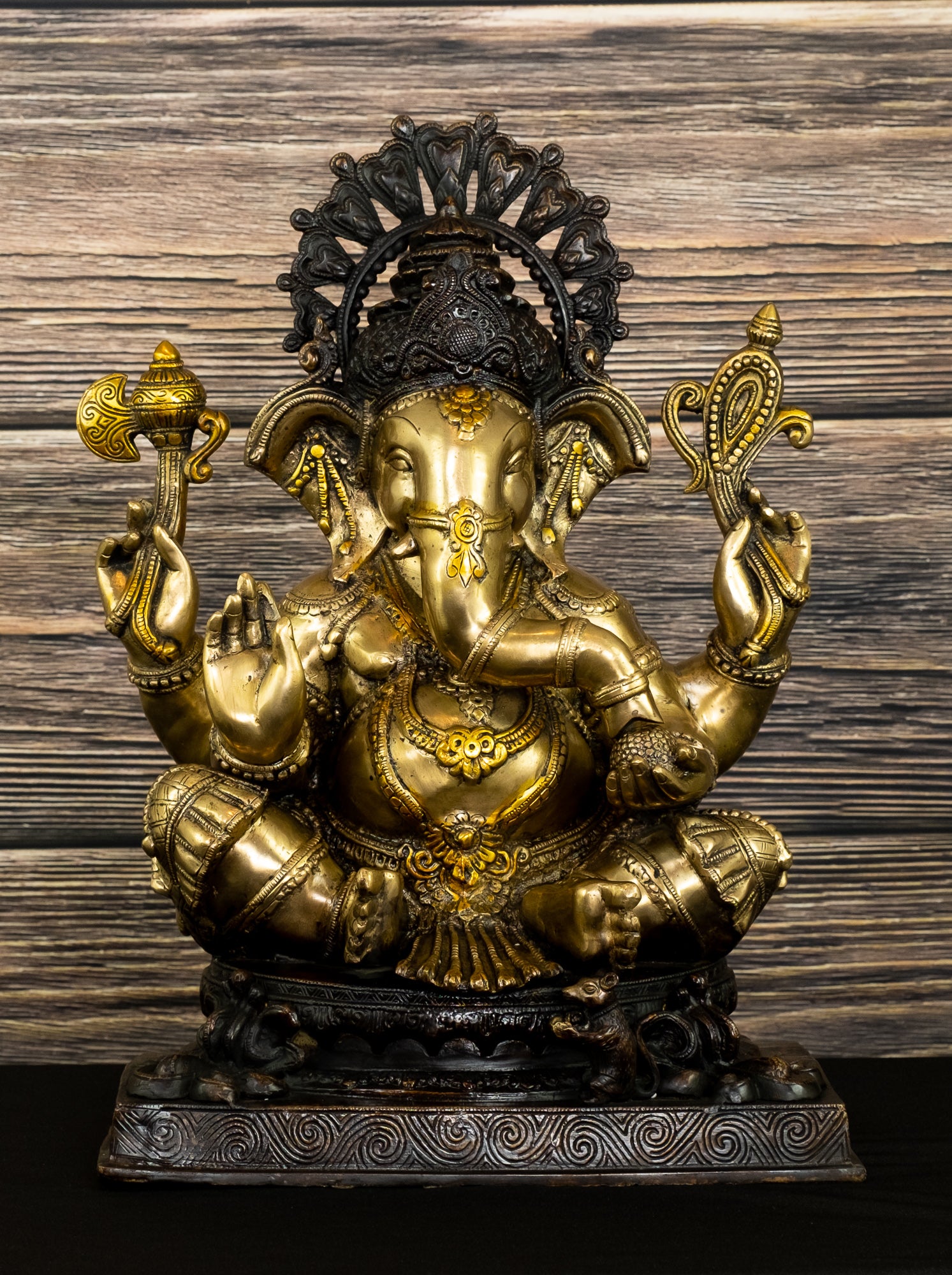 Lord Ganapathi - The Elephant Head God (Antique Brown)