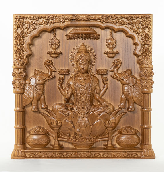 Goddess Lakshmi Ashwood Panel (18.0 inch)