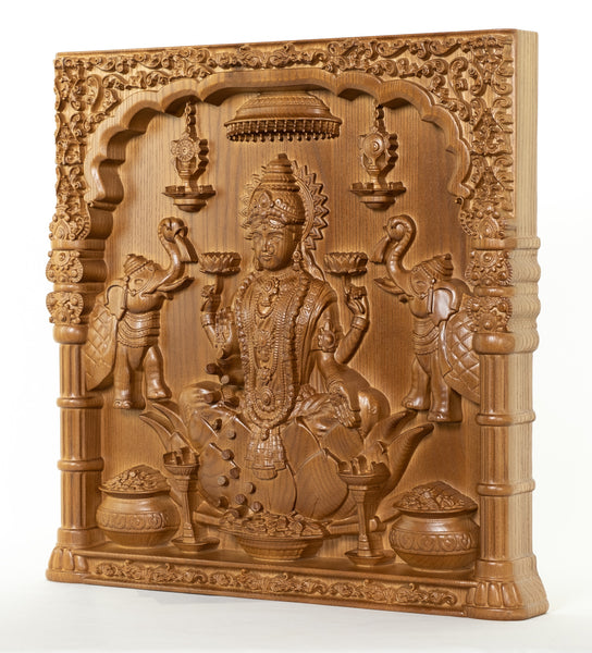 Goddess Lakshmi Ashwood Panel (18.0 inch)