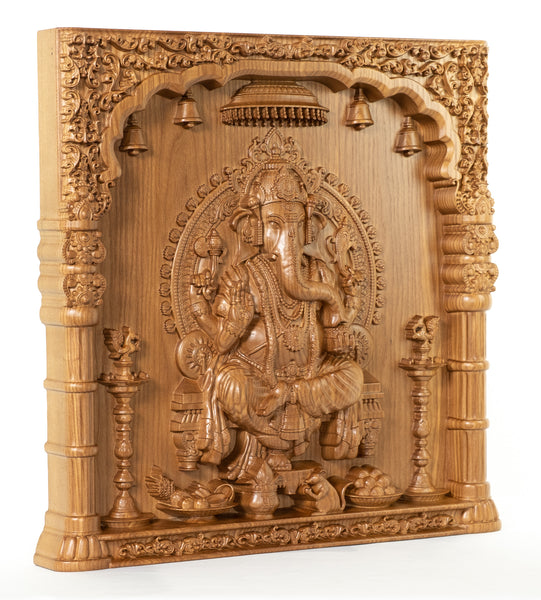 Lord Ganesh Ashwood Panel (18.0 inch)
