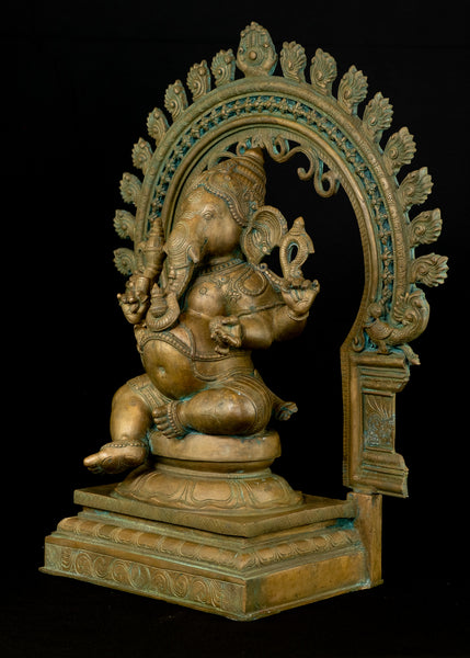 Bronze Lord Ganesha (Antique finish) 21" - Lost-Wax Method Sculpture