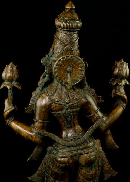 Bronze Standing Goddess Lakshmi 38" - Lost-Wax Method Sculpture