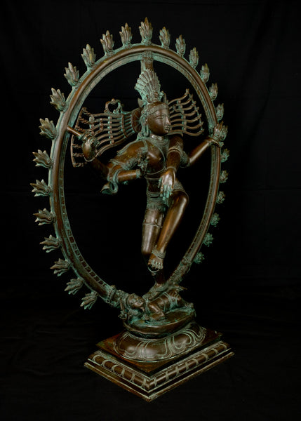 Bronze Nataraja Statue 44" - The Hindu Dance God Shiva - Lost-Wax Method Sculpture