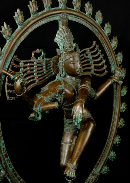 Bronze Nataraja Statue 44" - The Hindu Dance God Shiva - Lost-Wax Method Sculpture