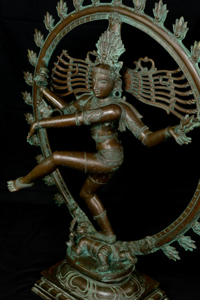 Bronze Nataraja Statue 44" - The Hindu Dance God Shiva - Lost-Wax Method Sculpture
