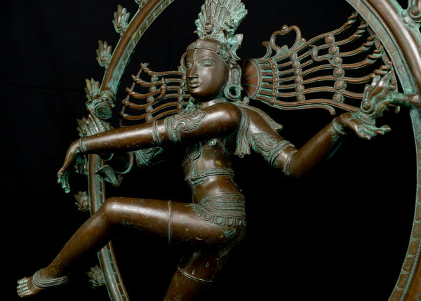 Bronze Nataraja Statue 44" - The Hindu Dance God Shiva - Lost-Wax Method Sculpture