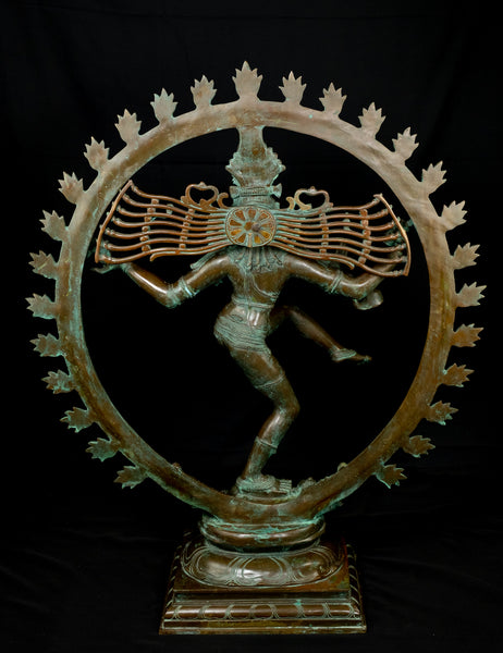 Bronze Nataraja Statue 44" - The Hindu Dance God Shiva - Lost-Wax Method Sculpture