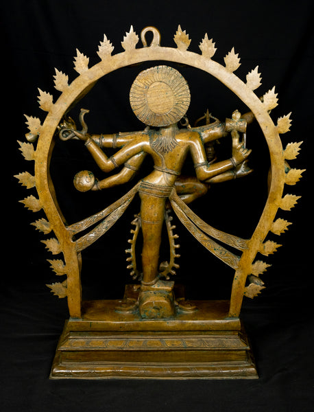 Bronze Gaja Samhara Murthy 38" - Lord Shiva as the Destroyer of the Elephant demon, a popular icon in the Chola art - Lost-Wax Method Sculpture