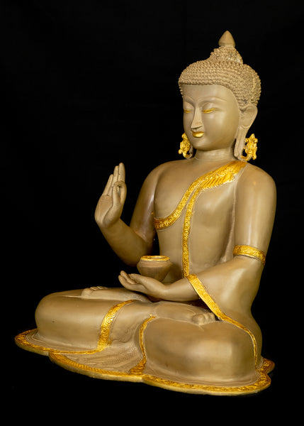 A Beautiful Statue of The Buddha in Vitarka Mudra 18" - Brass Statue