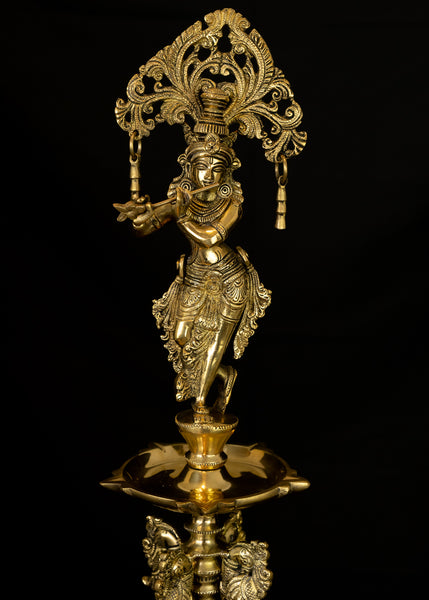 Flute Krishna Lamp (Single Lamp)