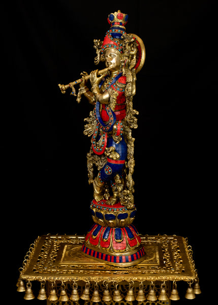 Sri Krishna 29" - The God of Compassion (Inlay antique)