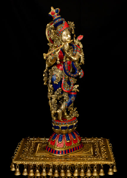 Sri Krishna 29" - The God of Compassion (Inlay antique)
