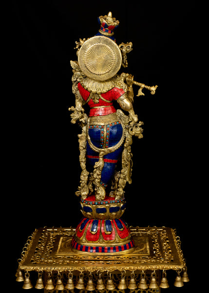 Sri Krishna 29" - The God of Compassion (Inlay antique)