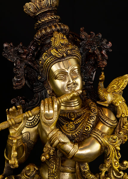Lord Krishna - The Divine Flutist with a Cow