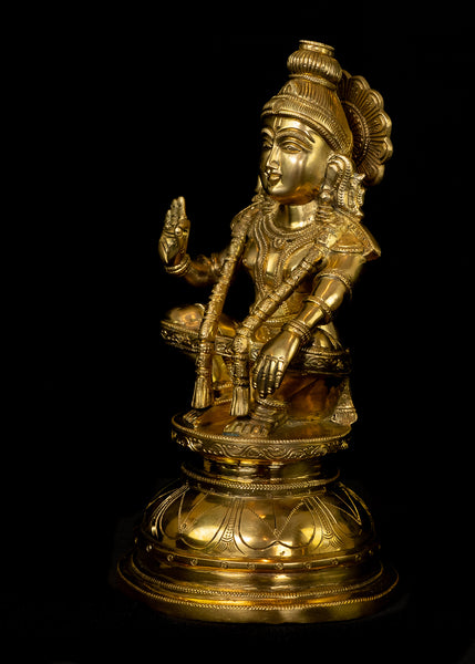 Lord Ayyappan (Hari Hara Putran) 12" - Brass Statue