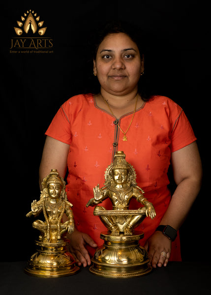 Lord Ayyappan (Hari Hara Putran) 12" - Brass Statue