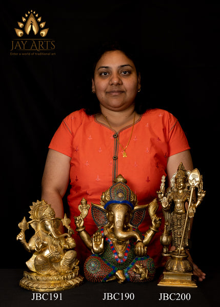 Ganapathi seated on a Full Bloomed Lotus