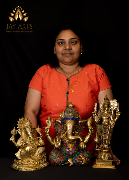 Ganapathi seated on a Full Bloomed Lotus