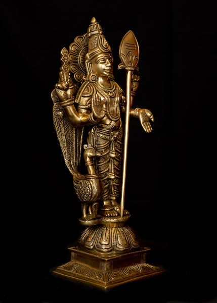 Lord Karthikeya 13" Brass Statue