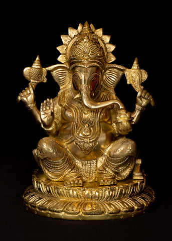 Ganapathi seated on a Full Bloomed Lotus