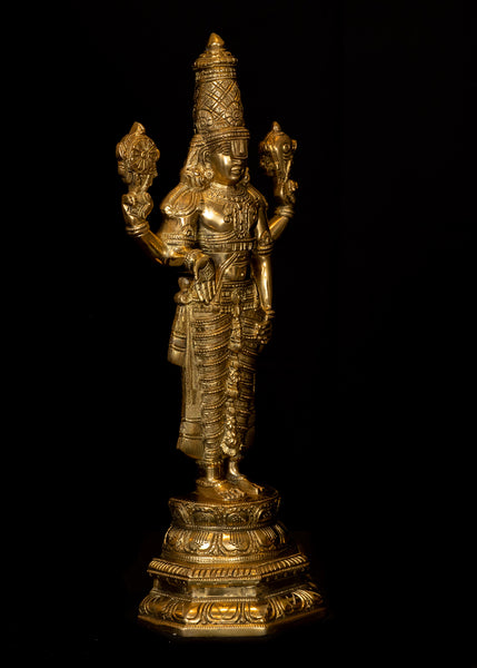 Lord Balaji Standing on a Double Lotus Pedestal