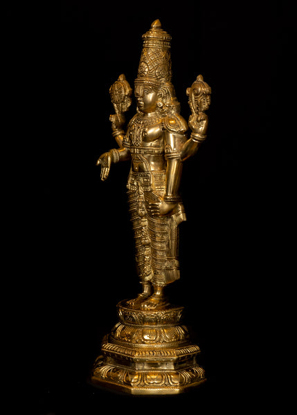 Lord Balaji Standing on a Double Lotus Pedestal