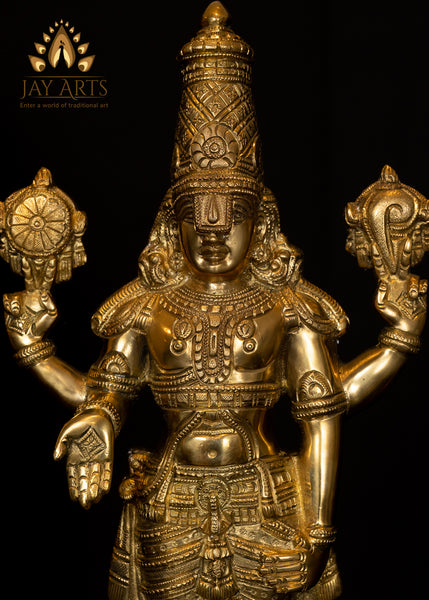 Lord Balaji Standing on a Double Lotus Pedestal