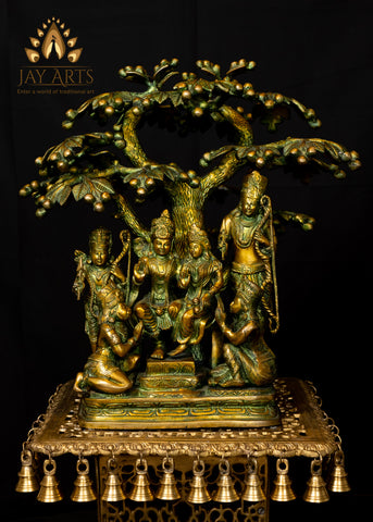 Ram Parivar under a Tree 18" Brass Statue