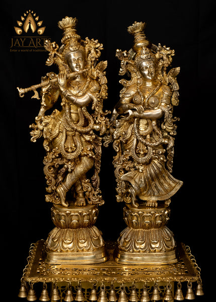 Radha Krishna - The Divine Couple 29" Brass Statue