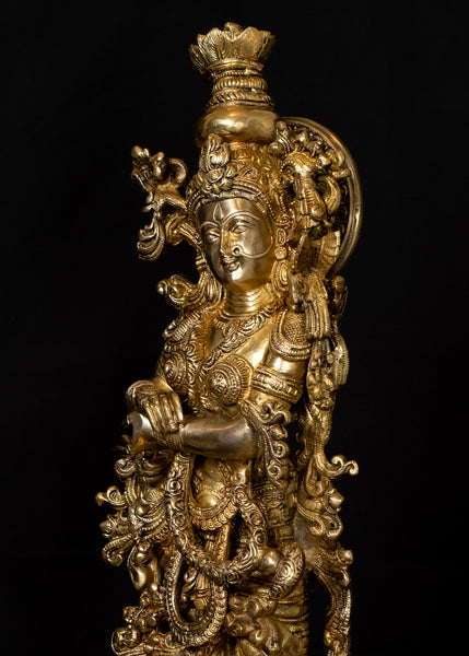 Radha Krishna - The Divine Couple 29" Brass Statue