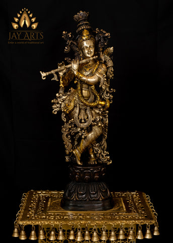 Sri Krishna - Vasudeva Putra 29" - An Avatar of Lord Vishnu (Antique brown finish)