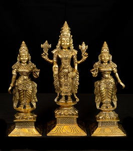 Bhagwan Vishnu with Goddess Lakshmi and Bhumadevi