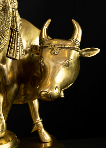 Lord Kesava with a Cow 25" Brass Statue