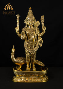 Lord Murugan 16" Brass Statue
