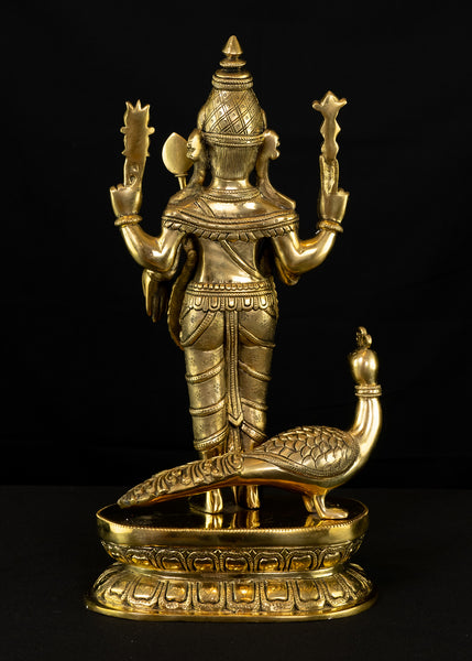 Lord Murugan 16" Brass Statue